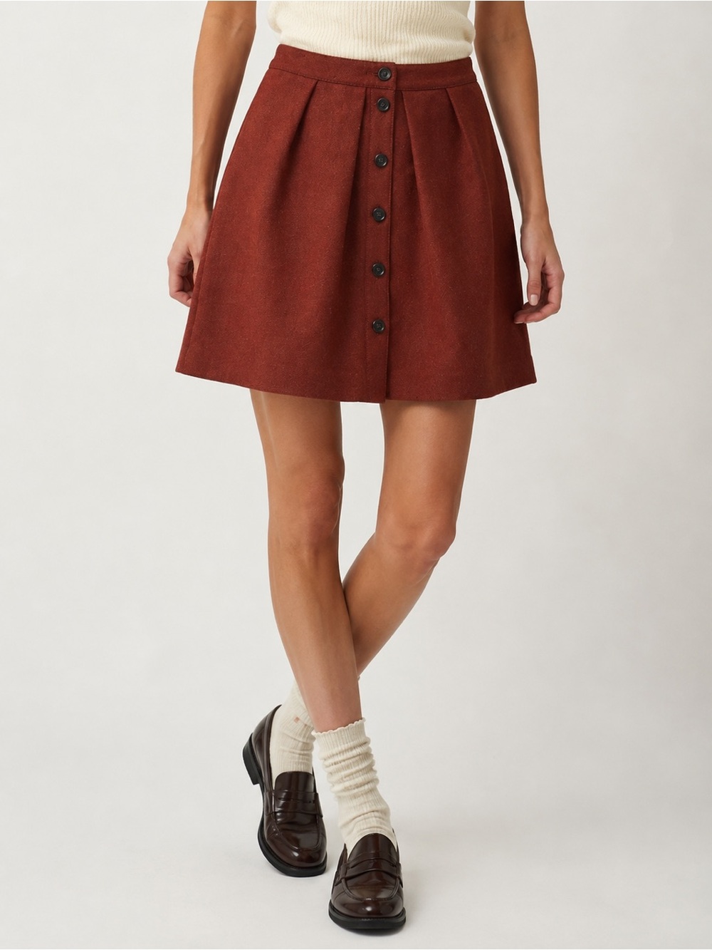 J.Crew Women’s Rust Wool A-Line Skirt